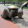 Garden Decorate Metal Craft Large Animal Statue Cast Bronze Rabbit Sculpture